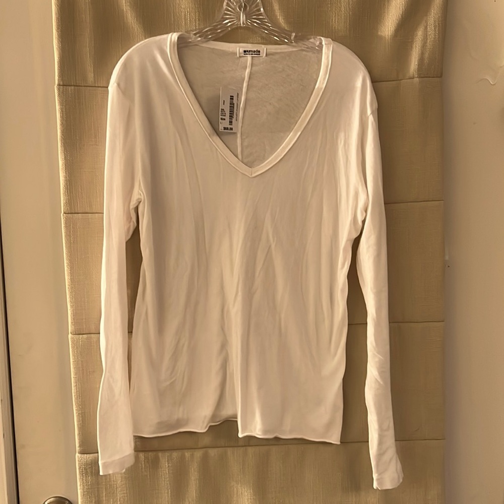 NWT white long sleeve tshirt. LA made. South Moon Under.